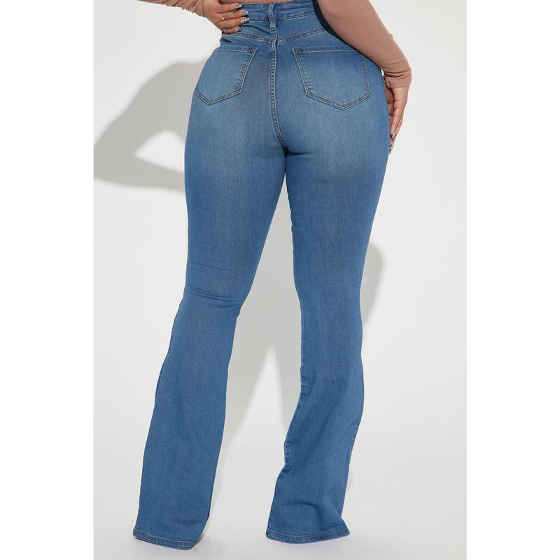 Vintage Wash High Waisted Flare Denim